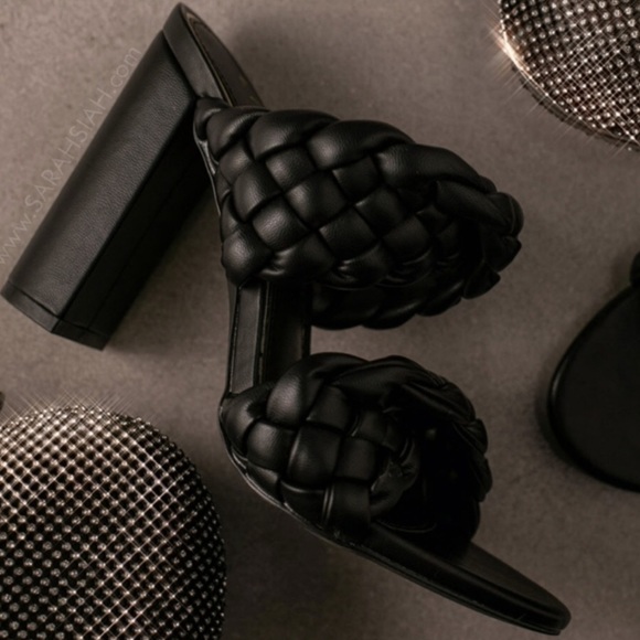 Twisted Woven Strap Mules in Black - Picture 6 of 8